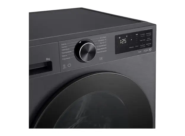 Washing Machine LG F2X5PYNY6.AEBQME3, 8 kg, 1200 rpm, TurboWash 39, AI Wash, Wi-Fi (ThinQ), Black, 4 image