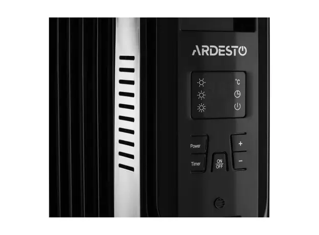 Oil Radiator ARDESTO OFH-E11X2, 2500W, 25 m², 11 Sections, Electronic Control, Remote Control, Black, 5 image