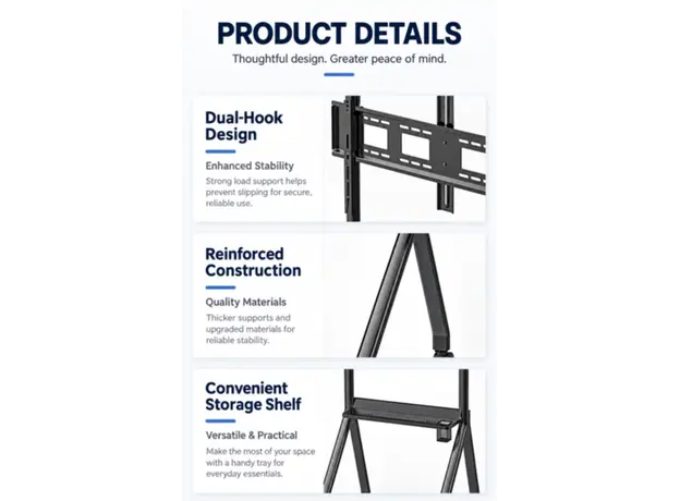 AllScreen TR43 TV Mount, 55"-120", With Roller, Black, 2 image
