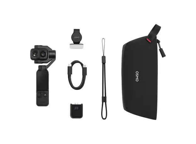 Action Camera DJI Osmo Pocket 4P Standard Combo, 1" CMOS + 60mm Med-Tele, 4K/240fps, 3-Axis Gimbal, 103GB, Classic Black, 3 image