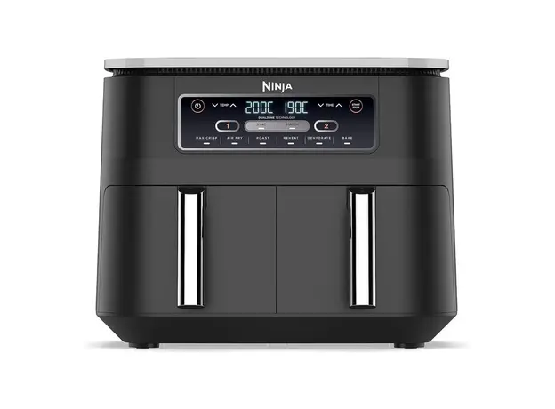 Air Fryer Ninja AF300EU Foodi Dual Zone, 2400W, 7.6 L (2 × 3.8 L), 6 Functions, Black, 2 image
