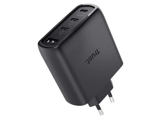Charger Trust Maxo 65W GaN (26067), 3x USB-C + 1x USB-A, with 2 m cable, Black, 7 image