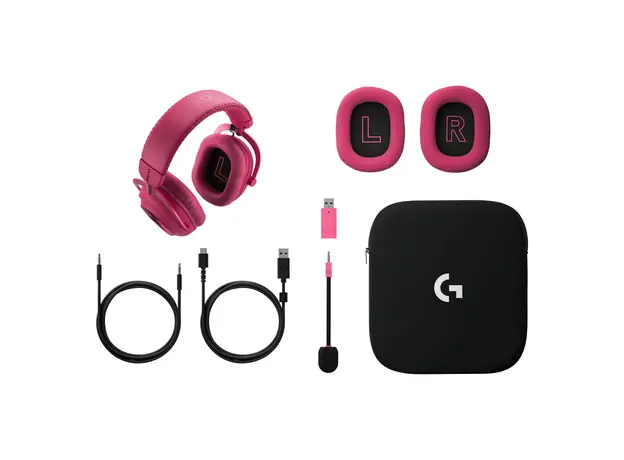 Headset Logitech G PRO X 3 LIGHTSPEED 981-001756, Wireless, Bluetooth 5.3, 50mm PRO-G GRAPHENE, 70h, Magenta, 6 image