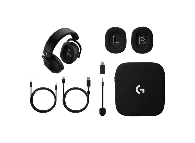 Headset Logitech G PRO X3 LIGHTSPEED 981-001740, LIGHTSPEED 2.4GHz / Bluetooth / 3.5mm, 50mm GRAPHENE, 70h, Black, 6 image