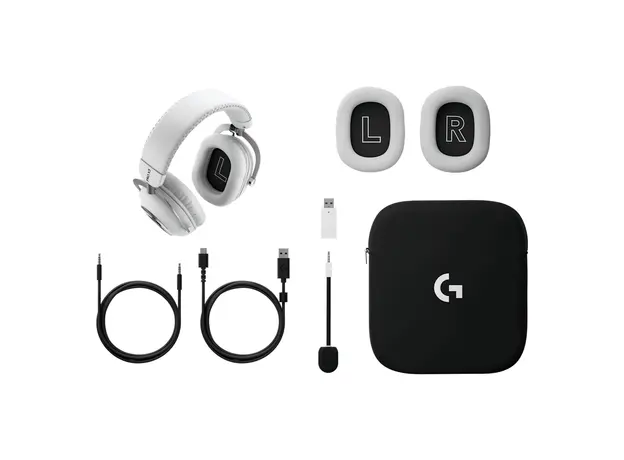 Headset Logitech G PRO X3 LIGHTSPEED 981-001748, Wireless, 50mm PRO-G GRAPHENE, Bluetooth, 70h, White, 6 image