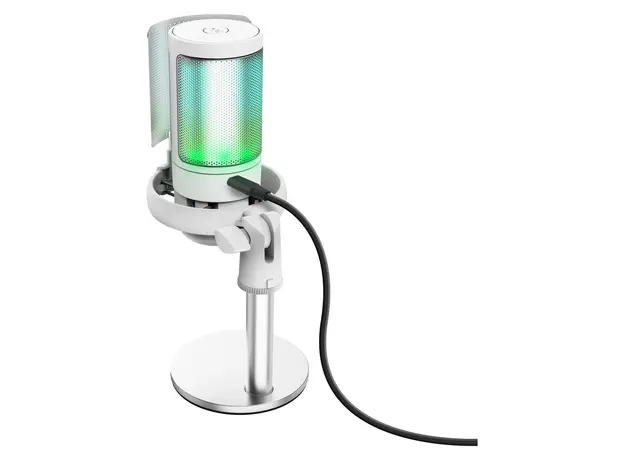 Microphone Trust GXT 238W Auron 26082, USB-C, Condenser, Cardioid, RGB, White, 4 image