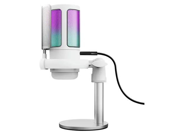 Microphone Trust GXT 238W Auron 26082, USB-C, Condenser, Cardioid, RGB, White, 6 image