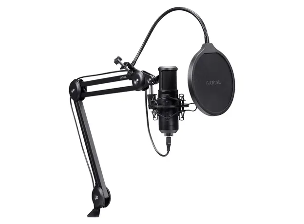 Microphone Trust GXT 270 Emita II+ 25770, USB Streaming Microphone with Adjustable Arm, Cardioid, Black, 2 image