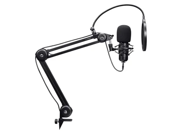 Microphone Trust GXT 270 Emita II+ 25770, USB Streaming Microphone with Adjustable Arm, Cardioid, Black, 3 image