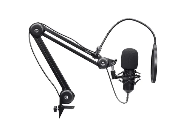 Microphone Trust GXT 270 Emita II+ 25770, USB Streaming Microphone with Adjustable Arm, Cardioid, Black, 4 image