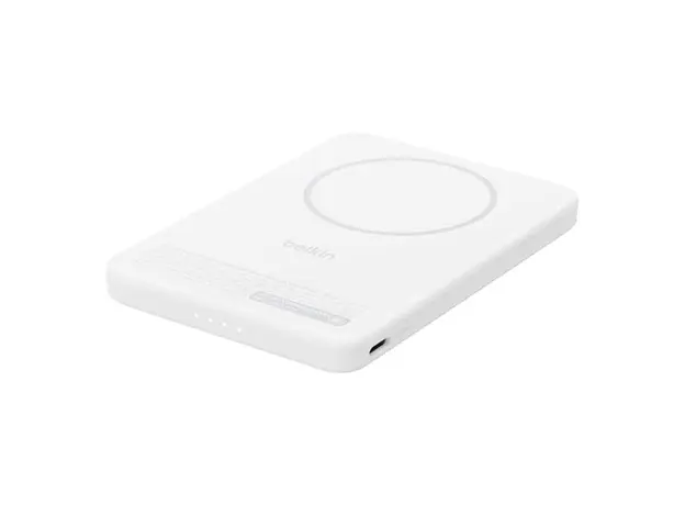 Power Bank Belkin BoostCharge Slim Magnetic Wireless Qi2 15W 5000mAh With Stand BPD011HQWH White, 3 image