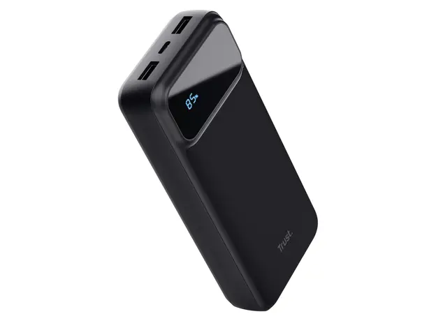 Power Bank Trust Avala 20000mAh PD Powerbank 25883, 20W, USB-C, 2x USB-A, LED Display, Black, 3 image