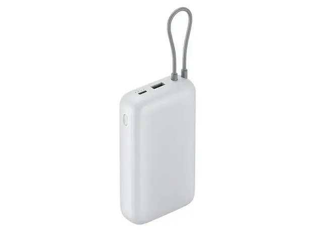 Power Bank Xiaomi 20000mAh Integrated Cable BHR9738GL, 22.5W, USB-C, USB-A, Light Gray, 2 image