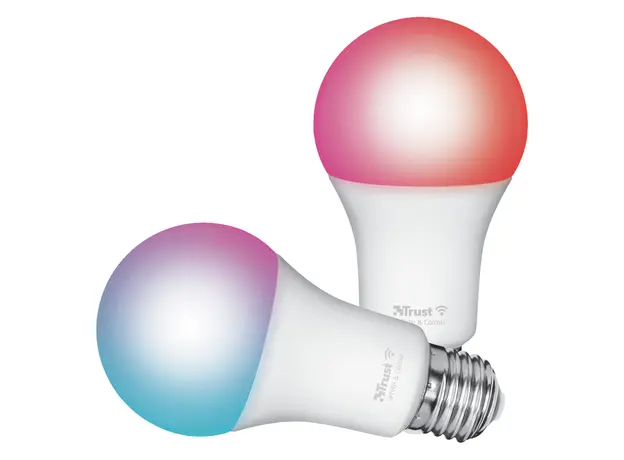 Smart bulb Trust Smart WiFi LED Bulb E27 White & Colour 71294, RGB 1800-6500K, 806 lm, duo-pack