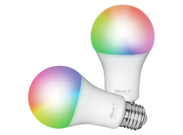 Smart bulb Trust Smart WiFi LED Bulb E27 White & Colour 71294, RGB 1800-6500K, 806 lm, duo-pack, 2 image