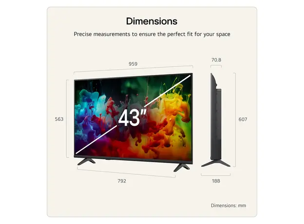 TV LG 43QNED70B6C.AMCN, 43" 4K QNED MiniLED Smart TV, 60Hz, α7 AI Gen9, webOS 26, 3 image
