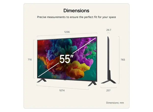 TV LG 55QNED85B6B.AMCN, 55" 4K QNED MiniLED Smart TV, 120Hz, α8 AI Gen3, Dolby Vision, webOS 26, 3 image