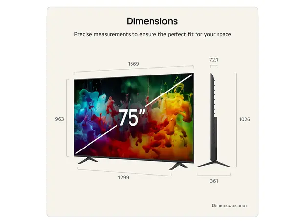 TV LG 75QNED70B6A.AMCN, 75" 4K QNED MiniLED Smart TV, 60Hz, α7 AI Gen9, webOS 26, 3 image