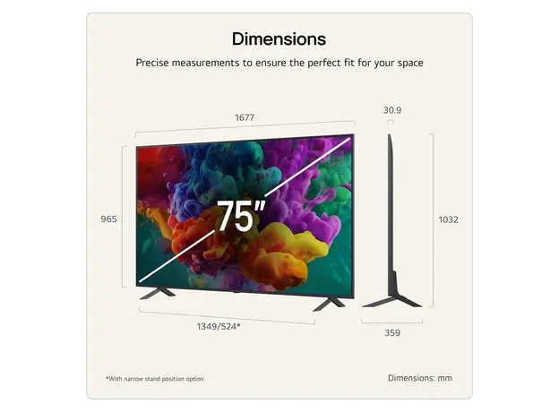 TV LG 75QNED85B6B.AMCN, 75" 4K QNED MiniLED Smart TV, 120Hz, α8 AI Gen3, Dolby Vision, webOS 26, 3 image