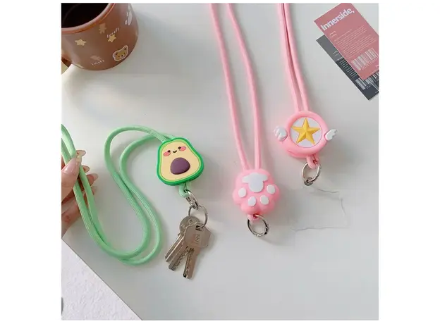 Mobile Phone Case TVC 45cm Phone Lanyard Cartoon Pendant Crossbody Rope Neck Strap with Patch Single Eye - Green, 2 image