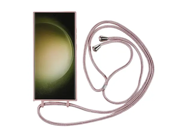 TVC Samsung Galaxy S25 Ultra Case TPU Soft Shockproof Phone Cover with Adjustable Lanyard - Deep Pink