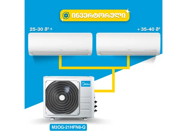 Multi split air conditioner Midea AF-09NXD1-M + AF-12NXD1-M + M3OG-21HFN8-Q 70 m² Multi Split