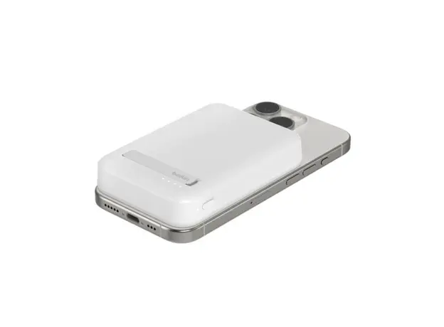Portable Charger Belkin Magnetic Wireless Power Bank Qi2 15W 8000mAh With Stand BPD007BTWH, 3 image