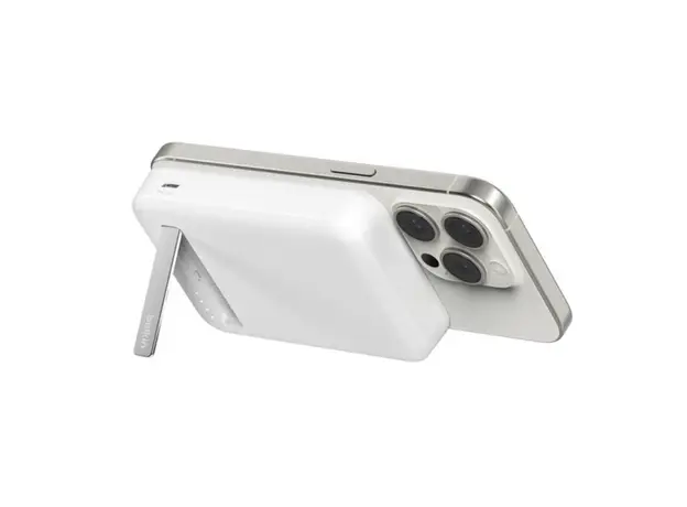 Portable Charger Belkin Magnetic Wireless Power Bank Qi2 15W 8000mAh With Stand BPD007BTWH, 5 image