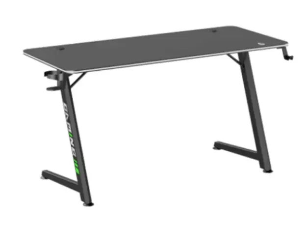 Game table Vertex VX-GD-02RGBB Gaming Desk With RGB Lighting On Desk Edge Black/Matte Black, 2 image