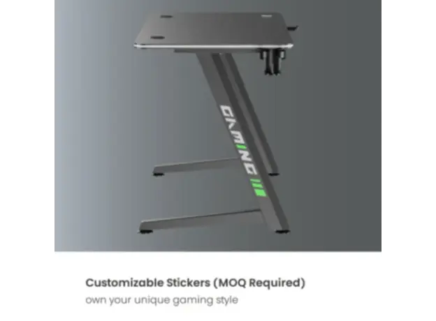 Game table Vertex VX-GD-02RGBB Gaming Desk With RGB Lighting On Desk Edge Black/Matte Black, 4 image