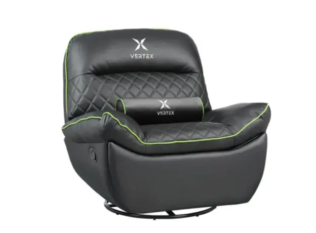 Vertex Throne Gaming Sofa Black/Green PVC, 2 image