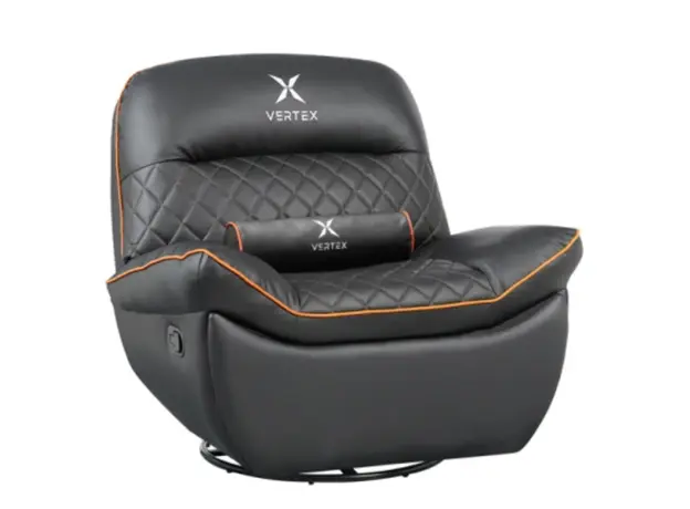 Vertex Throne Gaming Sofa Black/Orange PVC, 2 image