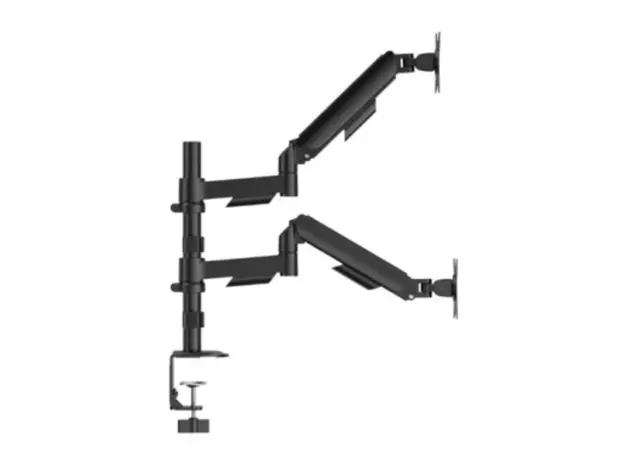 Monitor mount Gembird MA-DA2P-02 Adjustable desk 2-display Mounting Arm 17"-32" Black, 2 image
