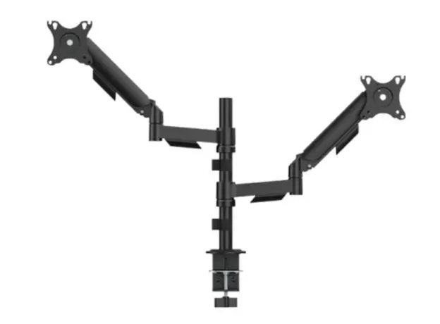 Monitor mount Gembird MA-DA2P-02 Adjustable desk 2-display Mounting Arm 17"-32" Black, 3 image