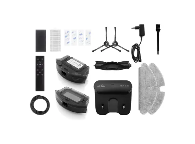 Robot Vacuum Cleaner ETA 221890000 Ergo, with Mop, Gyro Navigation, Wi-Fi, 145 min, HEPA, Black, 4 image