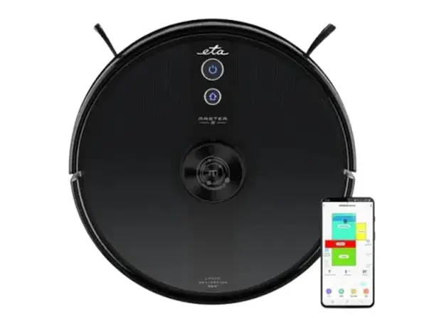 Robot Vacuum Cleaner ETA Master 2 522990010, mopping, laser navigation, 5200mAh, Black, 4 image