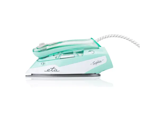 Travel Steam Iron ETA127190000 Sophia, 1100W, 80 ml, Ceramic Soleplate, White/Turquoise, 2 image