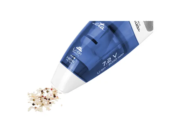 Cordless Handheld Vacuum Cleaner ETA144290000 Verto Li-ion, 7.2V, 15 min, Dry/Wet, HEPA, White/Blue, 4 image