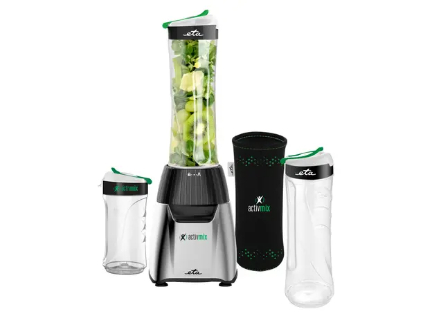 Blender ETA 110390000 ActivMix Team, 350W, 3 Tritan Bottles (2 x 0.6L + 0.4L), Black/Silver
