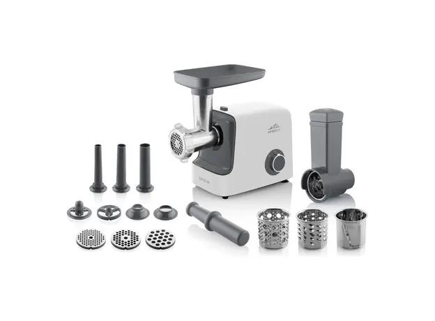 Meat Grinder ETA Ambo III 507590000, 2200W, 2.5 kg/min, Reverse, with Grater Attachment, White/Grey, 2 image