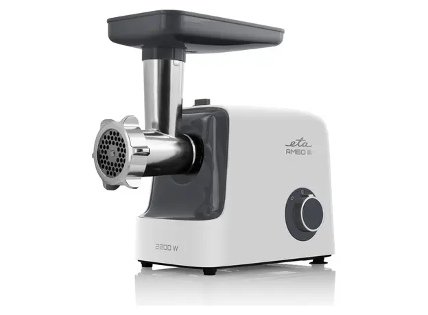 Meat Grinder ETA Ambo III 507590000, 2200W, 2.5 kg/min, Reverse, with Grater Attachment, White/Grey