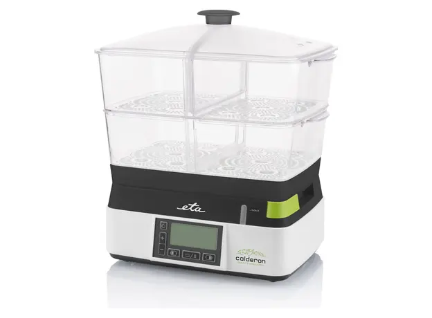 Food Steamer ETA Calderon II 113490010, 1800W, 11 L, 2 Containers, 6 Programs, LCD, Grey/White, 3 image