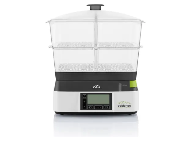 Food Steamer ETA Calderon II 113490010, 1800W, 11 L, 2 Containers, 6 Programs, LCD, Grey/White