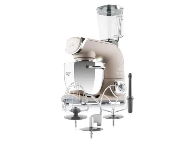 Kitchen Machine ETA Gratus EVO Smart 102890025, 1500W, 5.5 L, with blender, Taupe (beige), 4 image