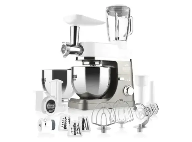 Kitchen Machine ETA Gustus IV Maximus 412890030, 1200W, 5.5 L, with meat grinder and blender, White/Grey, 6 image