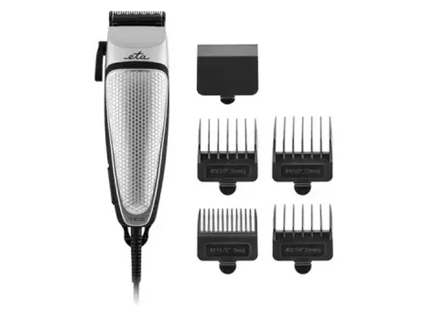 Hair Clipper ETA 534190000 Ted, 10W, 4 Combs (3–12 mm), Stainless Steel Blade, Silver/Black, 2 image