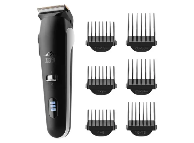 Hair Clipper ETA 534590000 Jasper, Hair & Beard, Li-ion, 0.7–30 mm, 6 Combs, Black